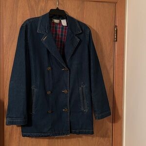 Liz Claiborne Denim Jacket with Plaid Lining